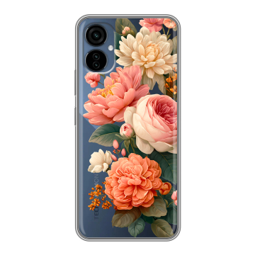 Силиконовый чехол на Tecno Camon 19 Neo с принтом цветы