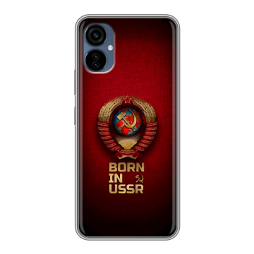 Силиконовый чехол на Tecno Camon 19 Neo с принтом Флаг Герб СССР