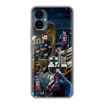 Силиконовый чехол на Tecno Camon 19 Neo с принтом Messi Barcelona Силиконовый чехол на Tecno Camon 19 Neo с принтом Messi Barcelona