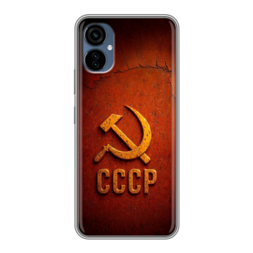 Силиконовый чехол на Tecno Camon 19 Neo с принтом Флаг Герб СССР Силиконовый чехол на Tecno Camon 19 Neo с принтом Флаг Герб СССР