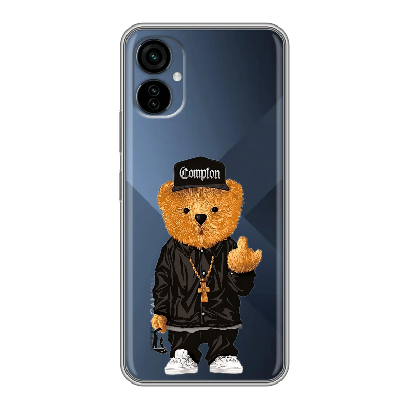 Силиконовый противоударный чехол на Tecno Camon 19 Neo с принтом Плюшевый медведь Силиконовый противоударный чехол на Tecno Camon 19 Neo с принтом Плюшевый медведь