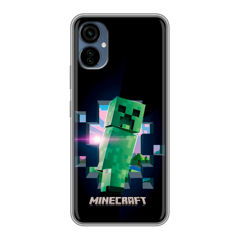 Силиконовый противоударный чехол на Tecno Camon 19 Neo с принтом Майнкрафт Minecraft Силиконовый противоударный чехол на Tecno Camon 19 Neo с принтом Майнкрафт Minecraft
