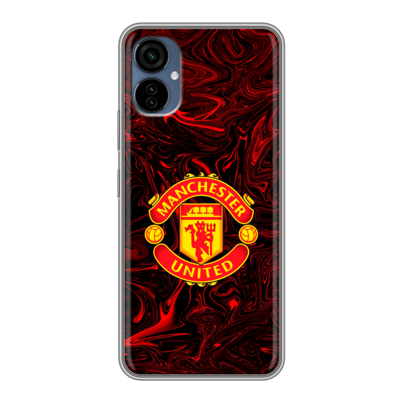 Силиконовый чехол на Tecno Camon 19 Neo с принтом Manchester United Силиконовый чехол на Tecno Camon 19 Neo с принтом Manchester United