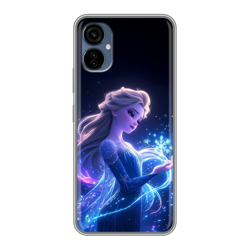 Силиконовый противоударный чехол на Tecno Camon 19 Neo с принтом Холодное сердце Frozen Силиконовый противоударный чехол на Tecno Camon 19 Neo с принтом Холодное сердце Frozen