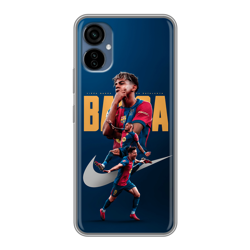 Силиконовый чехол на Tecno Camon 19 Neo с принтом Барселона Barca Yamal Силиконовый чехол на Tecno Camon 19 Neo с принтом Барселона Barca Yamal