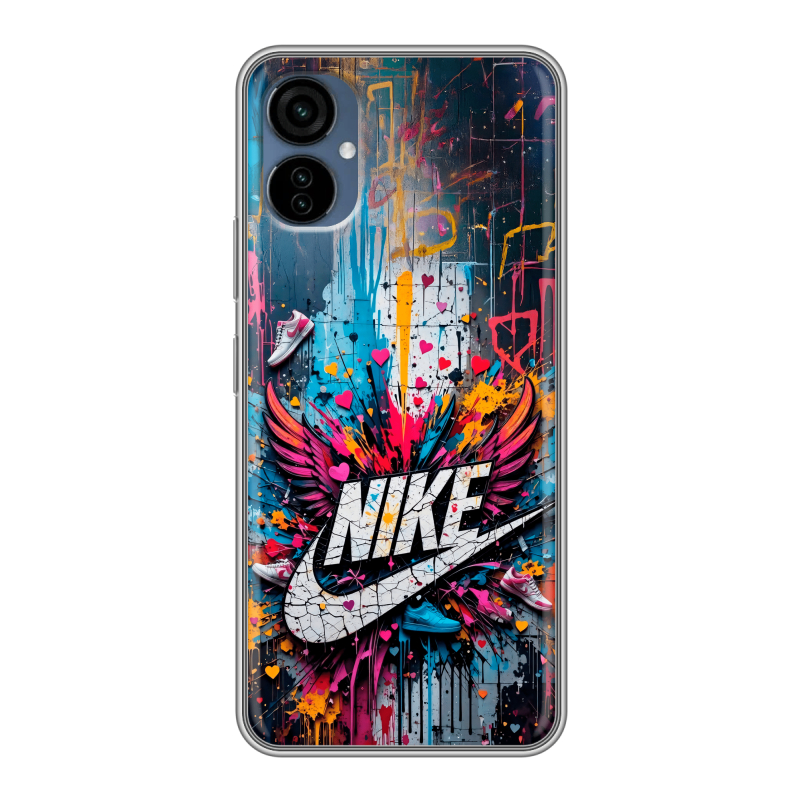 Силиконовый чехол на Tecno Camon 19 Neo с принтом Nike Найк Силиконовый чехол на Tecno Camon 19 Neo с принтом Nike Найк