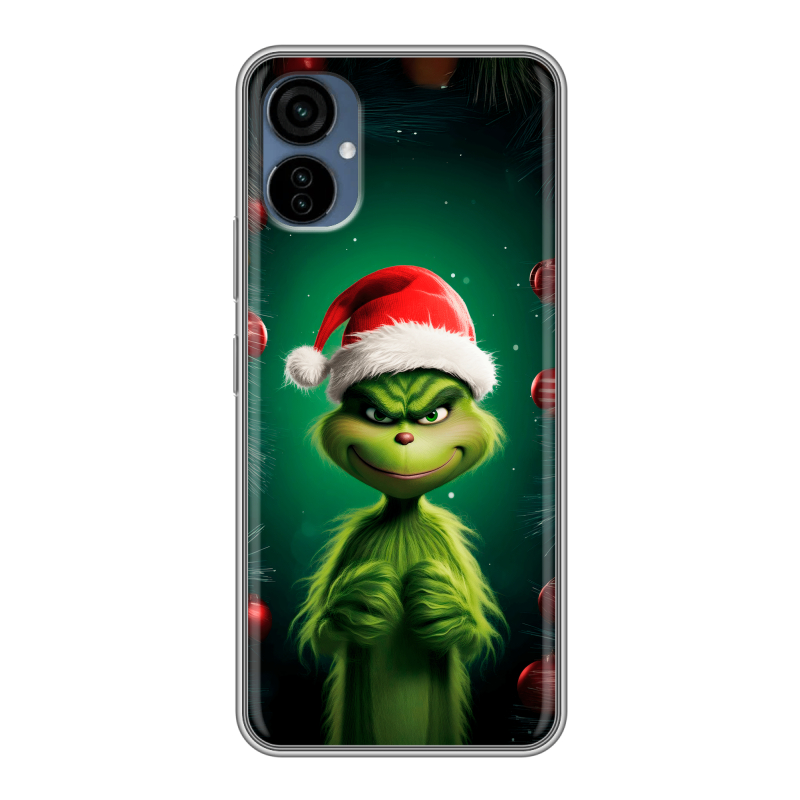 Силиконовый чехол на Tecno Camon 19 Neo с принтом Гринч Новый год Рождество Силиконовый чехол на Tecno Camon 19 Neo с принтом Гринч Новый год Рождество