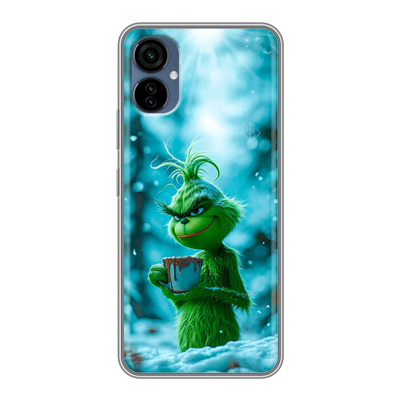 Силиконовый чехол на Tecno Camon 19 Neo с принтом Новый год гринч Силиконовый чехол на Tecno Camon 19 Neo с принтом Новый год гринч