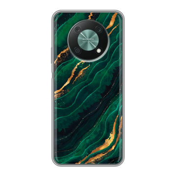 Силиконовый чехол на Huawei Nova Y90 с принтом Мрамор зеленое золото Силиконовый чехол на Huawei Nova Y90 с принтом Мрамор зеленое золото
