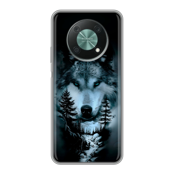Силиконовый чехол на Huawei Nova Y90 с принтом Лесной волк Силиконовый чехол на Huawei Nova Y90 с принтом Лесной волк