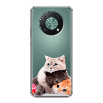Силиконовый чехол на Huawei Nova Y90 с принтом Кошки Силиконовый чехол на Huawei Nova Y90 с принтом Кошки