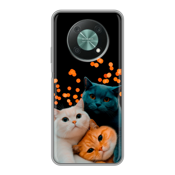Силиконовый чехол на Huawei Nova Y90 с принтом Кошки Силиконовый чехол на Huawei Nova Y90 с принтом Кошки