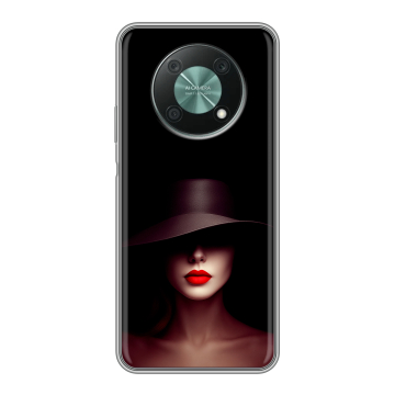 Силиконовый чехол на Huawei Nova Y90 с принтом Девушка в шляпе Силиконовый чехол на Huawei Nova Y90 с принтом Девушка в шляпе