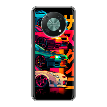 Силиконовый чехол на Huawei Nova Y90 с принтом Гоночные машины Силиконовый чехол на Huawei Nova Y90 с принтом Гоночные машины