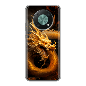 Силиконовый чехол на Huawei Nova Y90 с принтом Золотой дракон