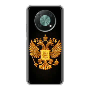 Силиконовый чехол на Huawei Nova Y90 с принтом Герб России желтый Силиконовый чехол на Huawei Nova Y90 с принтом Герб России желтый
