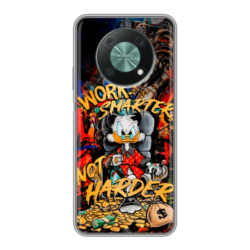 Силиконовый чехол на Huawei Nova Y90 с принтом Дональд Дак Деньги Силиконовый чехол на Huawei Nova Y90 с принтом Дональд Дак Деньги