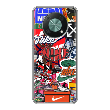 Силиконовый чехол на Huawei Nova Y90 с принтом Найк Nike яркий