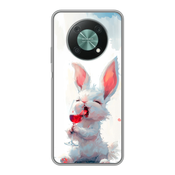 Силиконовый чехол на Huawei Nova Y90 с принтом кролик зайчик