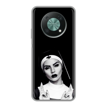 Силиконовый чехол на Huawei Nova Y90 с принтом монашка