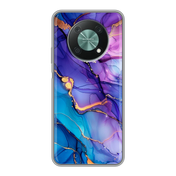 Силиконовый чехол на Huawei Nova Y90 с принтом синий мрамор