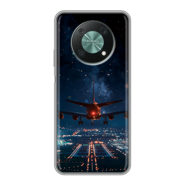 Силиконовый чехол на Huawei Nova Y90 с принтом самолет