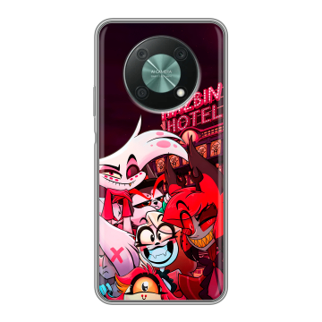 Силиконовый чехол на Huawei Nova Y90 с принтом Hazbin Hotel Отель Хазбин