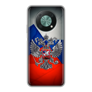 Силиконовый чехол на Huawei Nova Y90 с принтом Флаг России Силиконовый чехол на Huawei Nova Y90 с принтом Флаг России