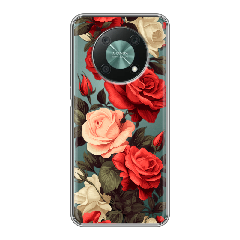 Силиконовый чехол на Huawei Nova Y90 с принтом Розы Силиконовый чехол на Huawei Nova Y90 с принтом Розы