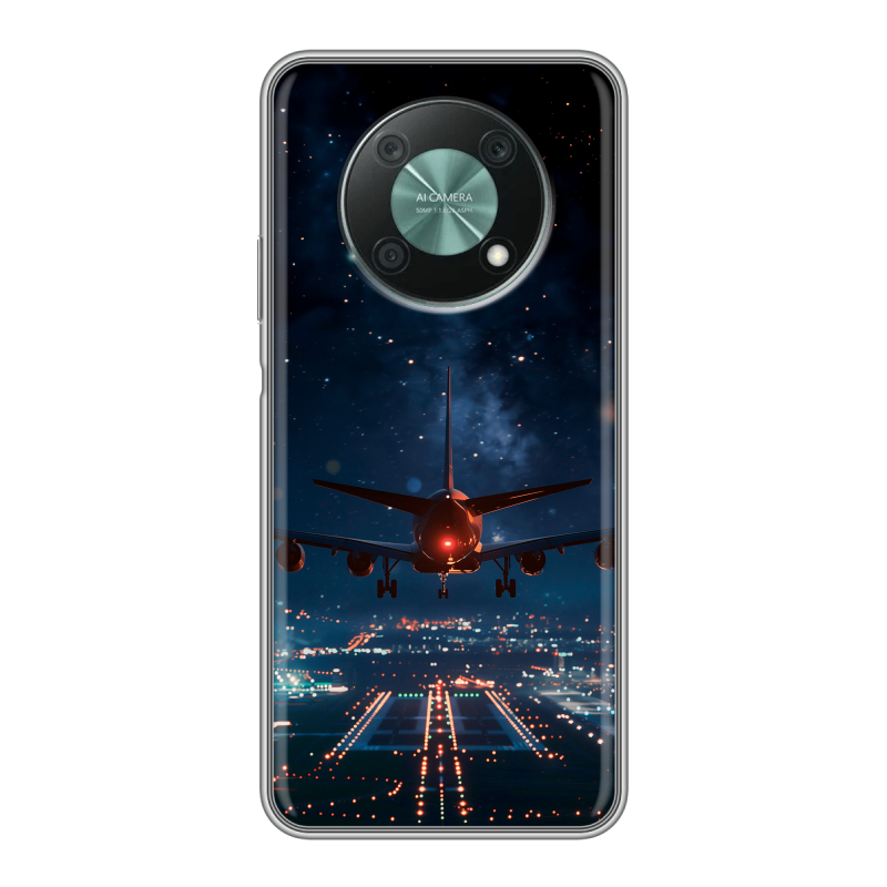 Силиконовый противоударный чехол на Huawei Nova Y90 с принтом самолет Силиконовый противоударный чехол на Huawei Nova Y90 с принтом самолет