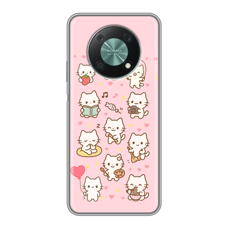 Силиконовый противоударный чехол на Huawei Nova Y90 с принтом Hello Kitty Хелоу Кити Силиконовый противоударный чехол на Huawei Nova Y90 с принтом Hello Kitty Хелоу Кити