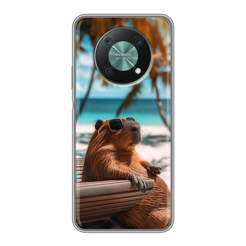 Силиконовый чехол на Huawei Nova Y90 с принтом Капибара Силиконовый чехол на Huawei Nova Y90 с принтом Капибара