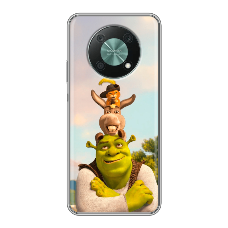 Силиконовый чехол на Huawei Nova Y90 с принтом Шрек Shrek Силиконовый чехол на Huawei Nova Y90 с принтом Шрек Shrek