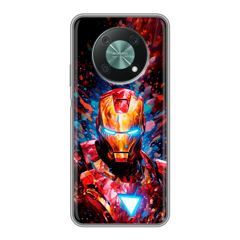Силиконовый противоударный чехол на Huawei Nova Y90 с принтом Железный человек Ironman Силиконовый противоударный чехол на Huawei Nova Y90 с принтом Железный человек Ironman
