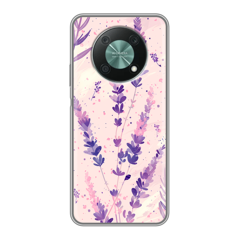 Силиконовый чехол на Huawei Nova Y90 с принтом цветы лаванда Силиконовый чехол на Huawei Nova Y90 с принтом цветы лаванда
