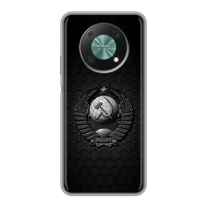 Силиконовый чехол на Huawei Nova Y90 с принтом Герб Флаг СССР Силиконовый чехол на Huawei Nova Y90 с принтом Герб Флаг СССР