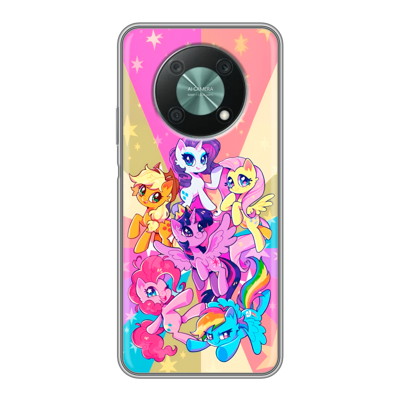 Силиконовый противоударный чехол на Huawei Nova Y90 с принтом My little pony Дружба чудо Силиконовый противоударный чехол на Huawei Nova Y90 с принтом My little pony Дружба чудо
