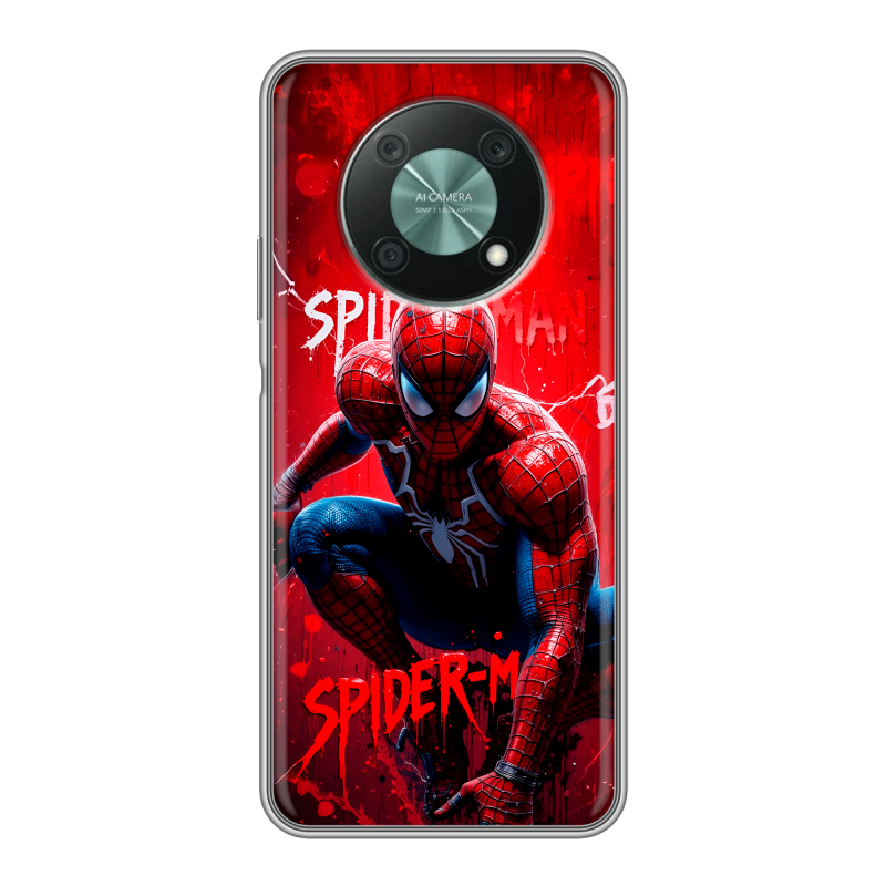 Силиконовый противоударный чехол на Huawei Nova Y90 с принтом Spiderman Человек паук Силиконовый противоударный чехол на Huawei Nova Y90 с принтом Spiderman Человек паук