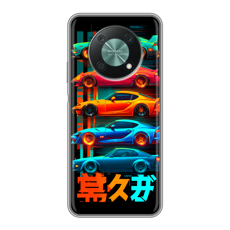 Силиконовый противоударный чехол на Huawei Nova Y90 с принтом машины тачки Силиконовый противоударный чехол на Huawei Nova Y90 с принтом машины тачки