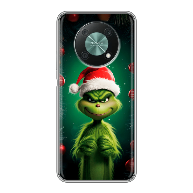 Силиконовый чехол на Huawei Nova Y90 с принтом Гринч Новый год Рождество Силиконовый чехол на Huawei Nova Y90 с принтом Гринч Новый год Рождество
