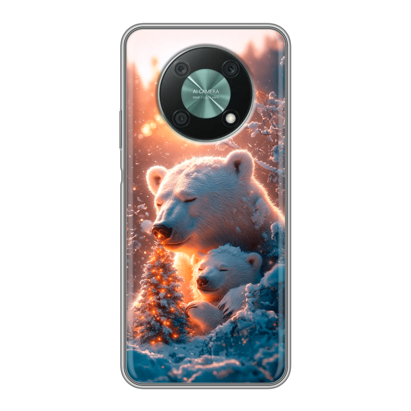 Силиконовый противоударный чехол на Huawei Nova Y90 с принтом Новый год Силиконовый противоударный чехол на Huawei Nova Y90 с принтом Новый год