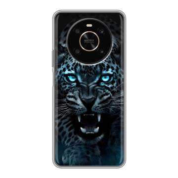 Силиконовый чехол на Huawei Honor X9 с принтом Темный леопард
