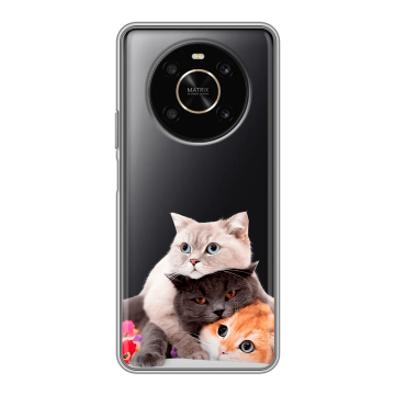 Силиконовый чехол на Huawei Honor X9 с принтом Кошки