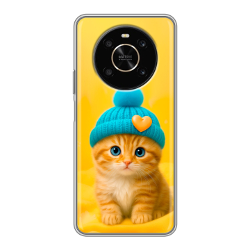 Силиконовый чехол на Huawei Honor X9 с принтом Котенок в шапке