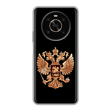 Силиконовый чехол на Huawei Honor X9 с принтом Герб России золотой