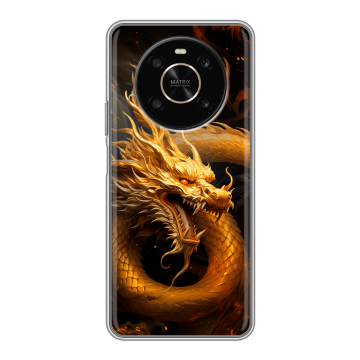 Силиконовый чехол на Huawei Honor X9 с принтом Золотой дракон