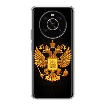 Силиконовый чехол на Huawei Honor X9 с принтом Герб России желтый