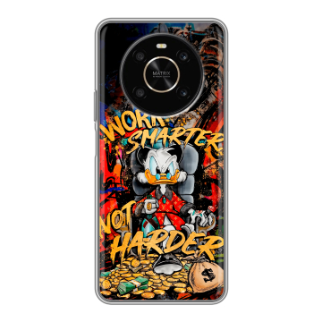 Силиконовый чехол на Huawei Honor X9 с принтом Дональд Дак Деньги