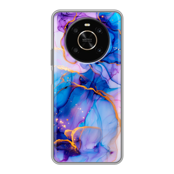 Силиконовый чехол на Huawei Honor X9 с принтом синий мрамор