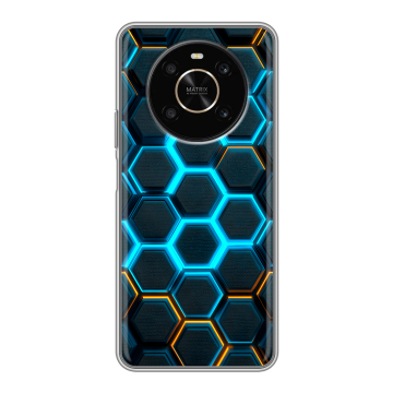 Силиконовый чехол на Huawei Honor X9 с принтом Неоновые соты